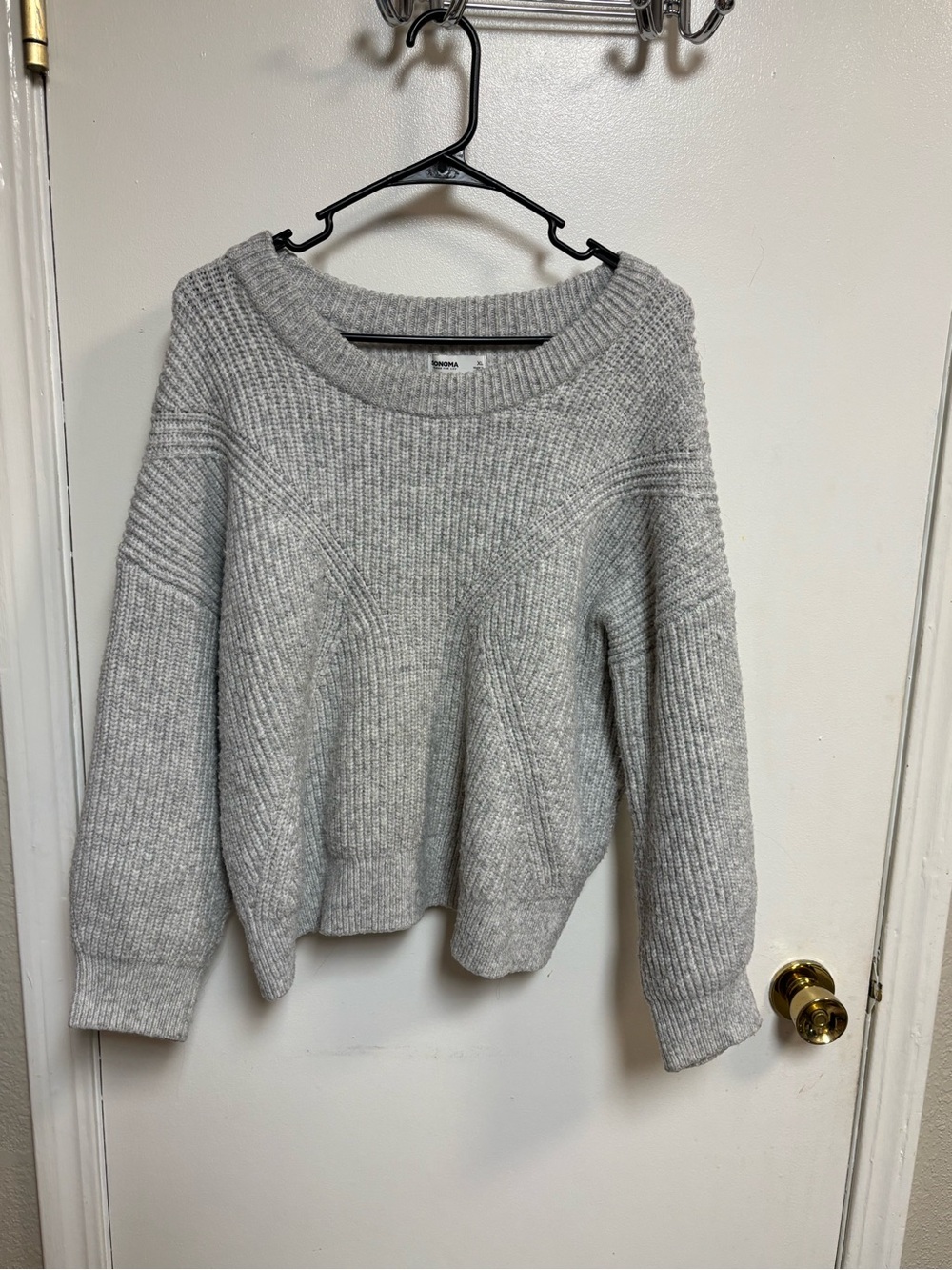 Sonoma Goods For Life Gray Chunky Cable Knit Sweater XL